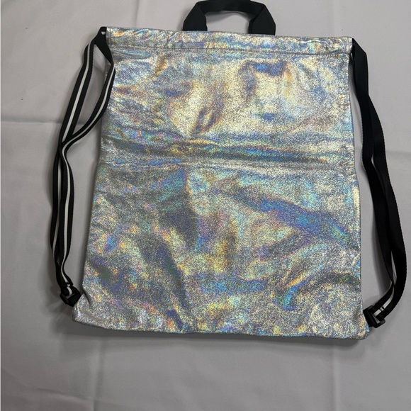 PINK Victoria's Secret Silver Holographic Backpack - Picture 4 of 5